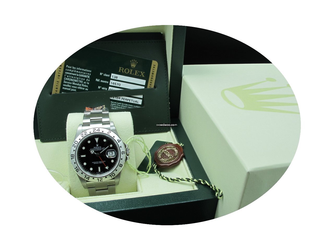 Rolex EXPLORER 2 16570 Black Dial Full S...