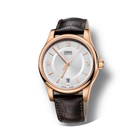 Oris Armbanduhr Leder / rotgold Classic ...