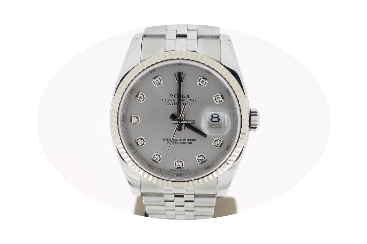 Rolex Datejust 36mm Steel Jubellie GreyD...