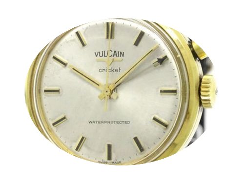 Vulcain Cricket Gold Plated Leather Hand...