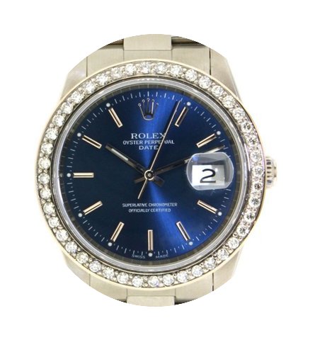 Rolex Date 15210 Steel, Bezel With Diamo...