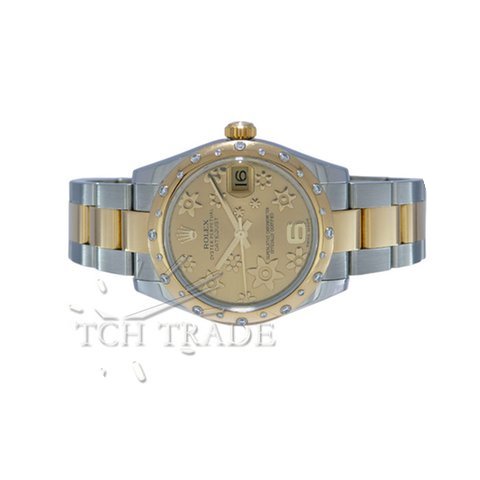 Rolex DATEJUST STEEL/GOLD FLORAL W/ DIAM...