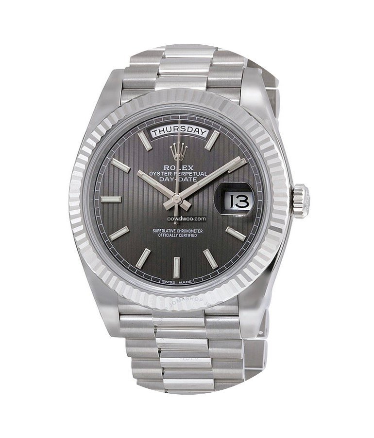 Rolex Day-Date 40 White Gold Rhodium Str...