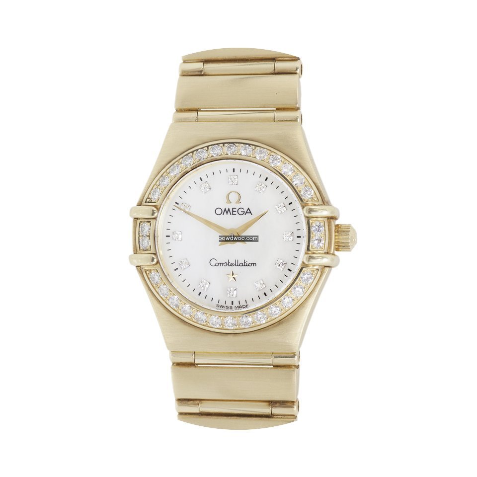 Omega 18K Yellow Gold, Mother of Pearl &...