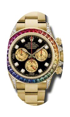 Rolex 18KT Yellow Gold Aftermarket Rainb...