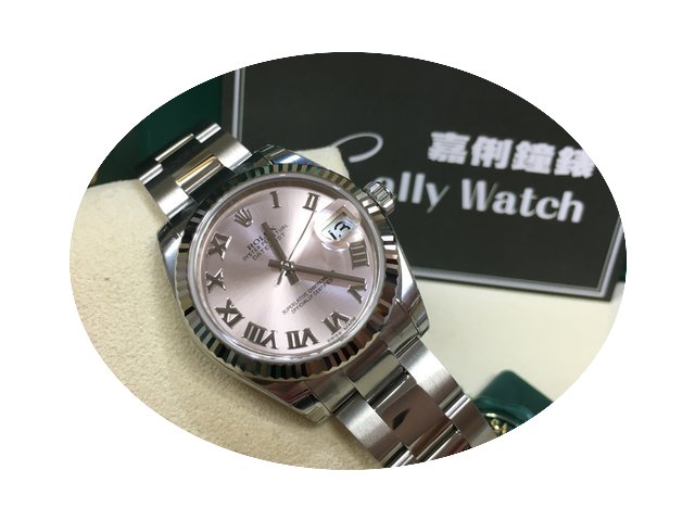 Rolex 178274 31MM Pink Roman Dial Oyster...
