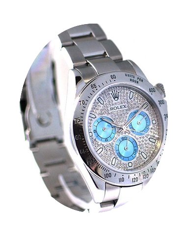 Rolex Daytona Watch In Steel With Blue D...