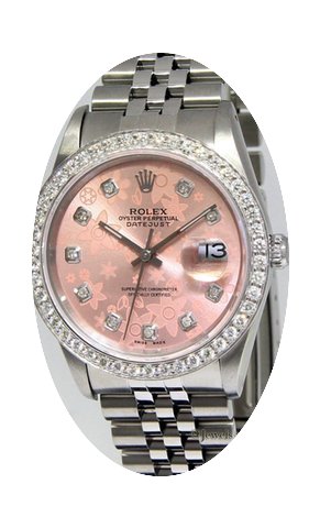 Rolex Datejust Stainless Steel Pink Flow...