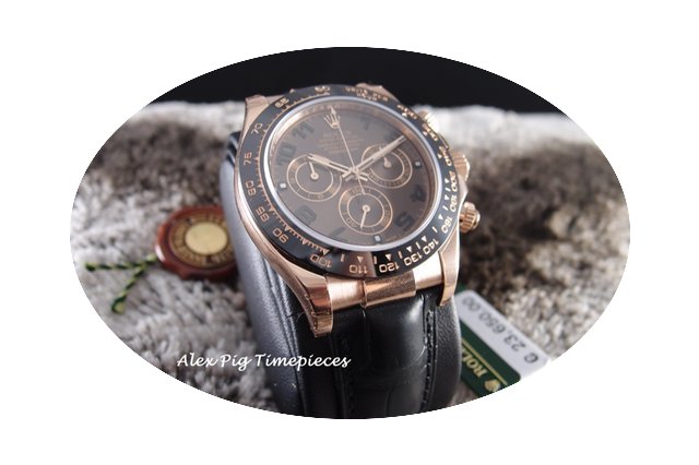 Rolex Daytona 18K Rose Gold Ceramic 1165...