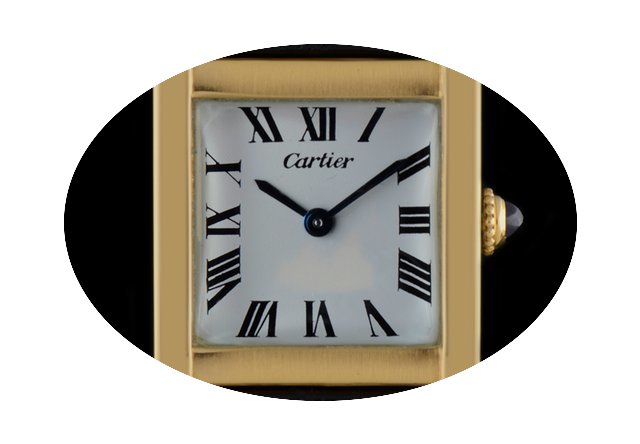 Cartier 18k Y/G Silver Roman Dial Tank N...