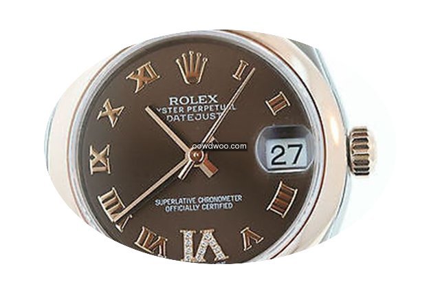 Rolex Ladies Midsize Datejust 18k Rose G...