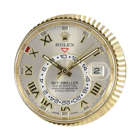 Rolex Sky-Dweller Yellow Gold Silver Rom...