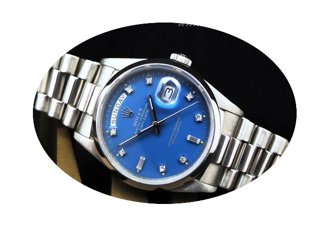 Rolex 18206 Platinum Day Date Stella Dia...