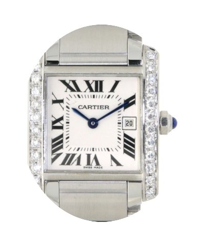 Cartier Tank Francaise 2465 Steel, Diamo...