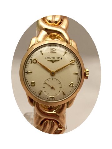 Longines Vintage Rose Gold 18k Oro Servi...