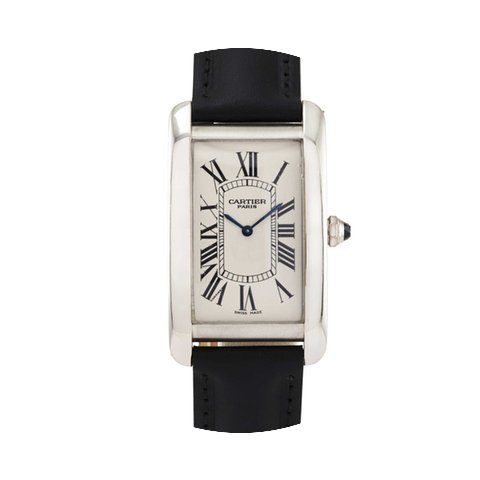 Cartier Tank Americaine Platinum Leather...
