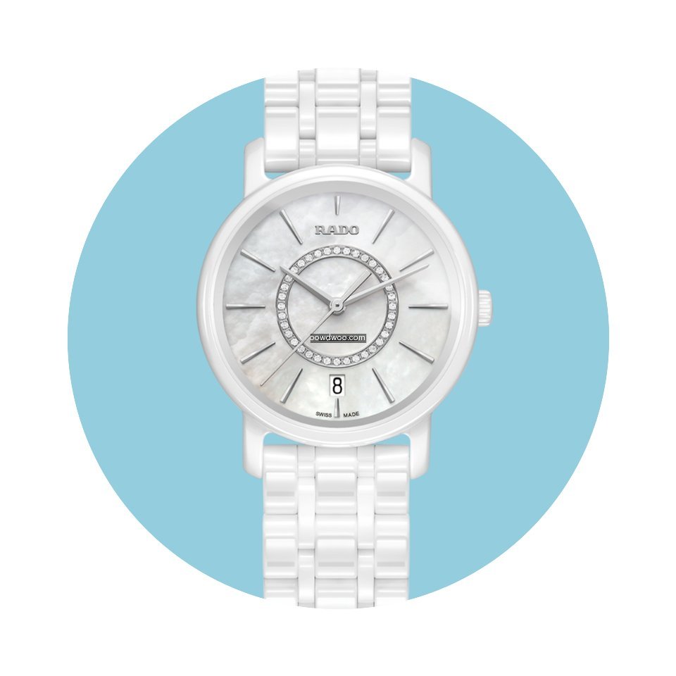Rado DiaMaster Diamonds 33mm Keramik wei...