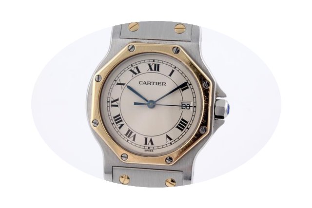 Cartier Santos Ronde Quarz Herrenuhr Sta...