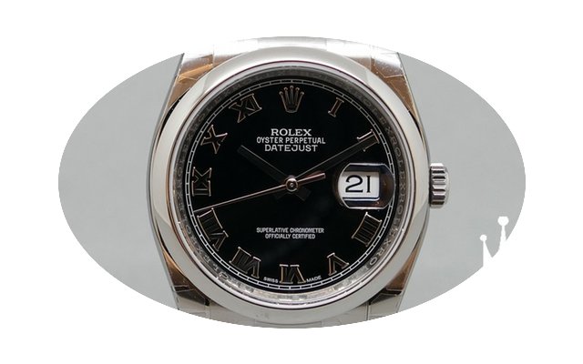 Rolex Datejust 36 Black Roman Oyster 201...