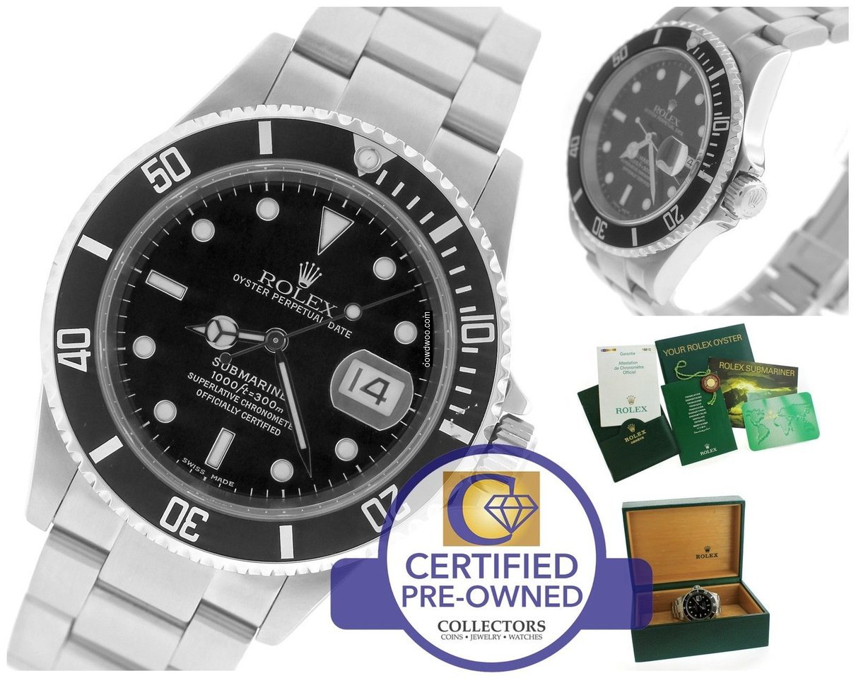 Rolex Submariner Date 16610 T Stainless ...
