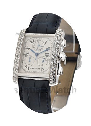 Cartier Tank Francaise Chronoflex Diamon...