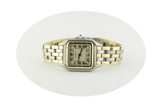 Cartier Ladies Two Tone Gold Santos Quar...