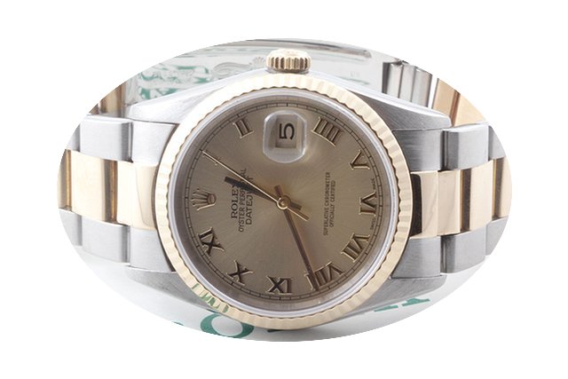 Rolex Mens 18k/SS Datejust - Champagne D...
