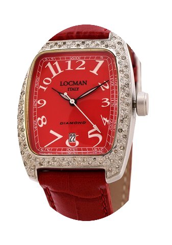 Locman Diamond Tonneau Red Dial Red Leat...