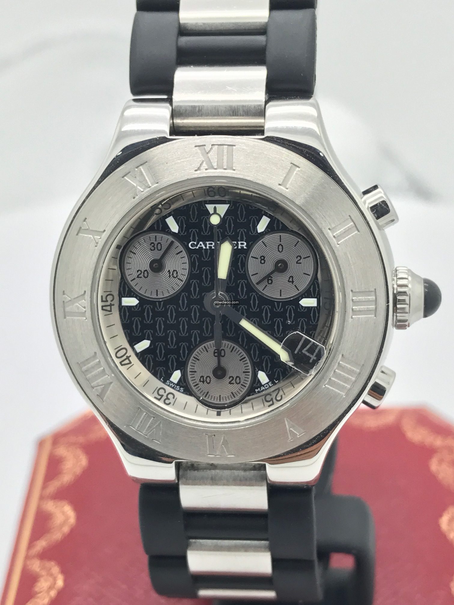 CARTIER MUST 21 CHRONOSCAPH BLACK RUBBER...