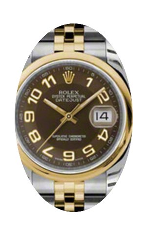 Rolex Datejust 36 116203-BRNADJ Brown Ar...