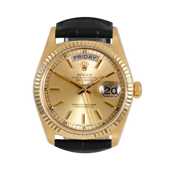 Rolex Mens 18K Yellow Gold Day-Date Pres...