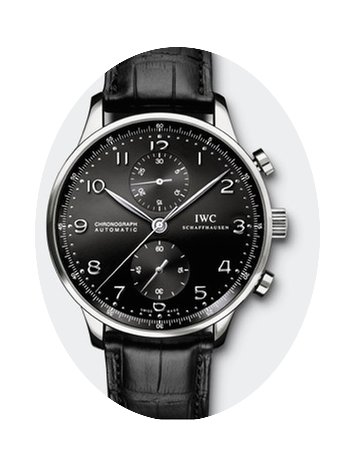 IWC PORTOGHESE CHRONOGRAPH BLACK DIAL IW...