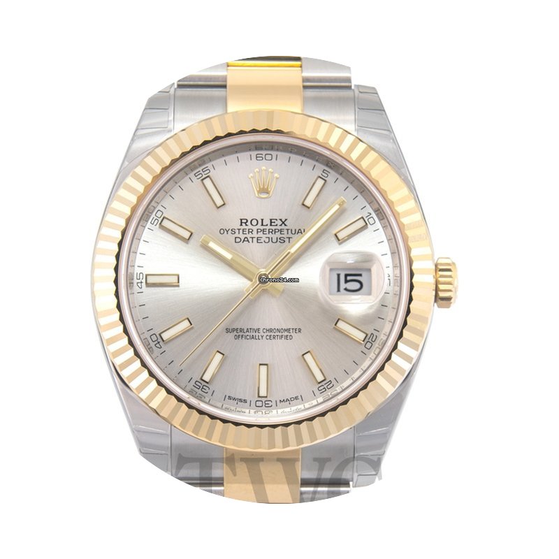 Rolex Datejust 41 Silver/18k gold 41mm -...