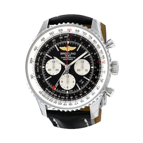 Breitling Navitimer GMT Black Dial Stain...