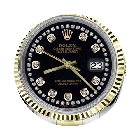 Rolex Men`s Rolex 36mm Datejust2tone Bla...