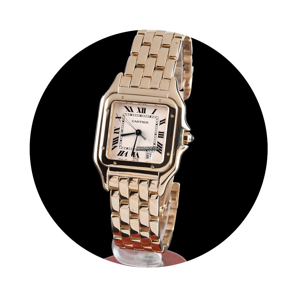 Cartier phantere yellow gold quartz men ...