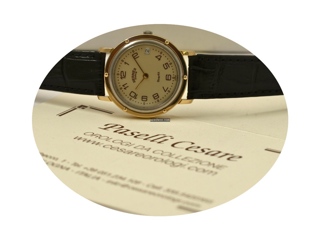 Hermès Paris Clipper Quartz in Oro Gial...