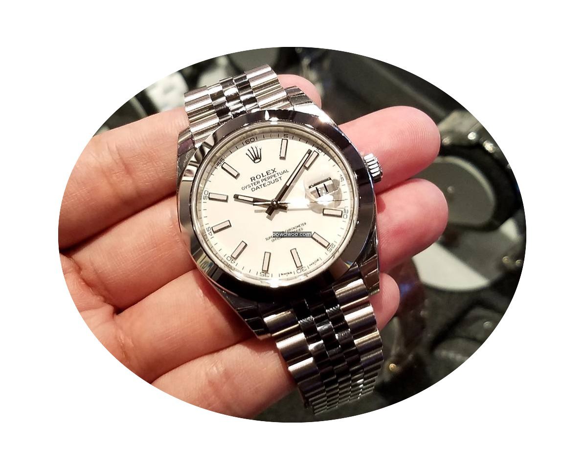 Rolex 126300 White Index Dial Jubilee Br...