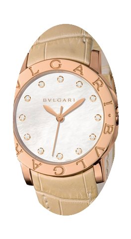 Bulgari White Mother of Pearl Dial Beige...