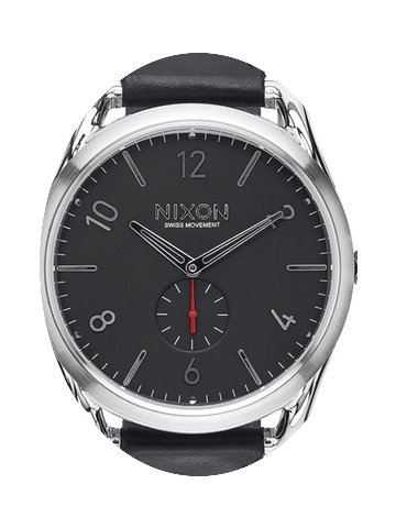 Nixon A465-008 C45 Leather Black Red 45m...