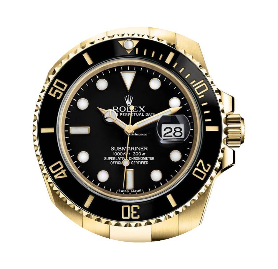 Rolex Submariner 18ct Yellow Gold Black ...