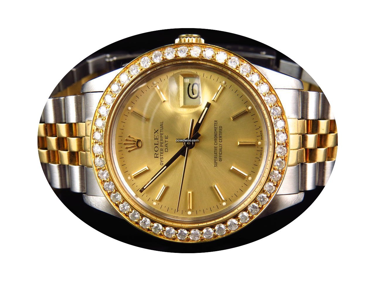Rolex Mens Rolex 34 MM Date 2 Tone 18k/S...