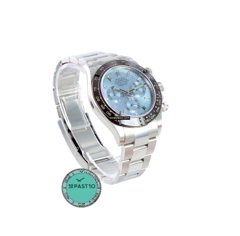 Rolex Daytona Platinum Ice Blue Baguette...