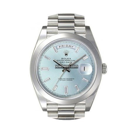 Rolex Day Date Platinum Ice Blue Dial Se...