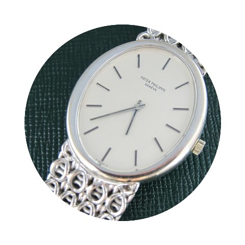 Patek Philippe White Gold Oval Shape Wov...