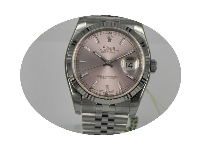Rolex DATEJUST 36MM ROSE INDEX DIAL JUBI...
