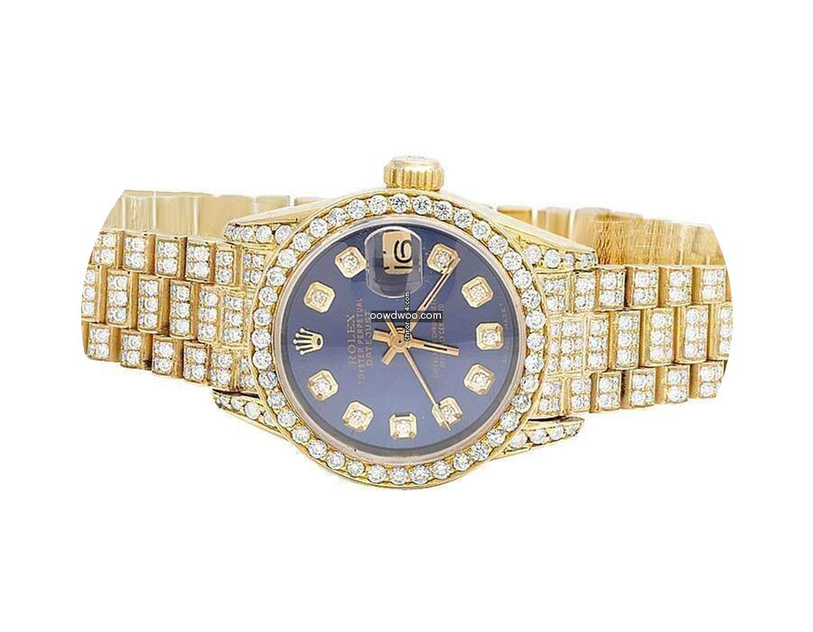 Rolex 18K Yellow Gold 26MM Datejust Blue...