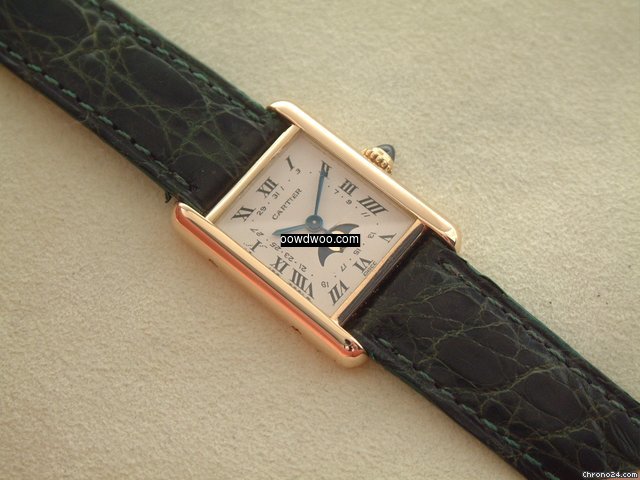Cartier 18 Karat Gelbgold Tank mit Mondp...