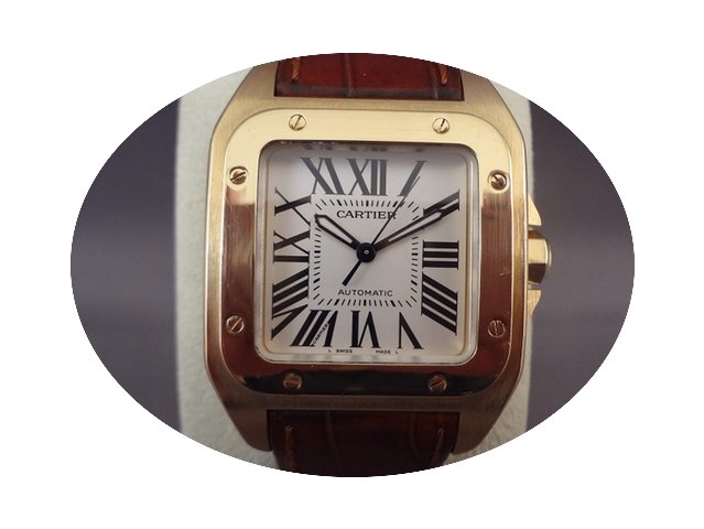Cartier Santos 100 Midsize 18K Yellow go...