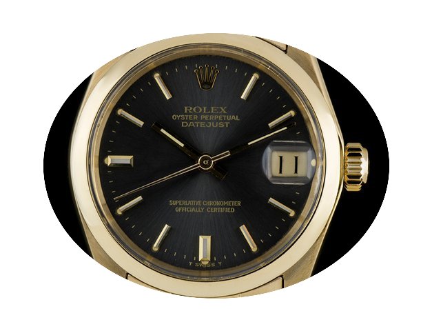 Rolex 18k Yellow Gold O/P Grey Baton Dia...